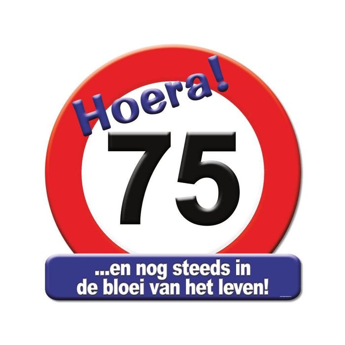 Huldeschild deco verkeersbord 75 jaar