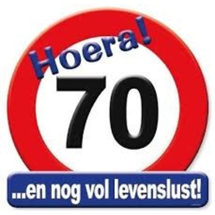 Huldeschild deco verkeersbord 70 jaar