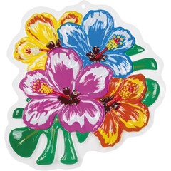 Boland Wand deco Hibiscus plastic 35x35cm