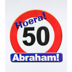 Deco verkeersbord 50 jaar Abraham