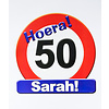 Deco verkeersbord 50 jaar Sarah