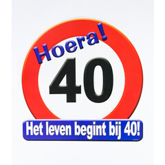 Huldeschild deco verkeersbord 40 jaar