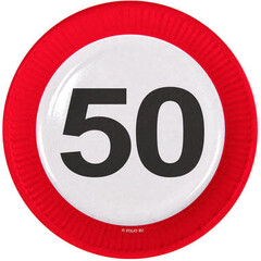 Bord karton 'Verkeersbord 50', per 8st