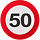 Bord karton 'Verkeersbord 50', per 8st
