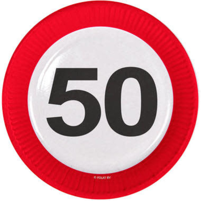 Bord karton 'Verkeersbord 50', per 8st