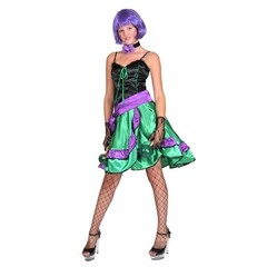 Funny Fashion Can Can Kostuum paars/groen