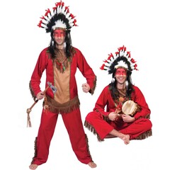 Funny Fashion Indiaan rood/bruin man