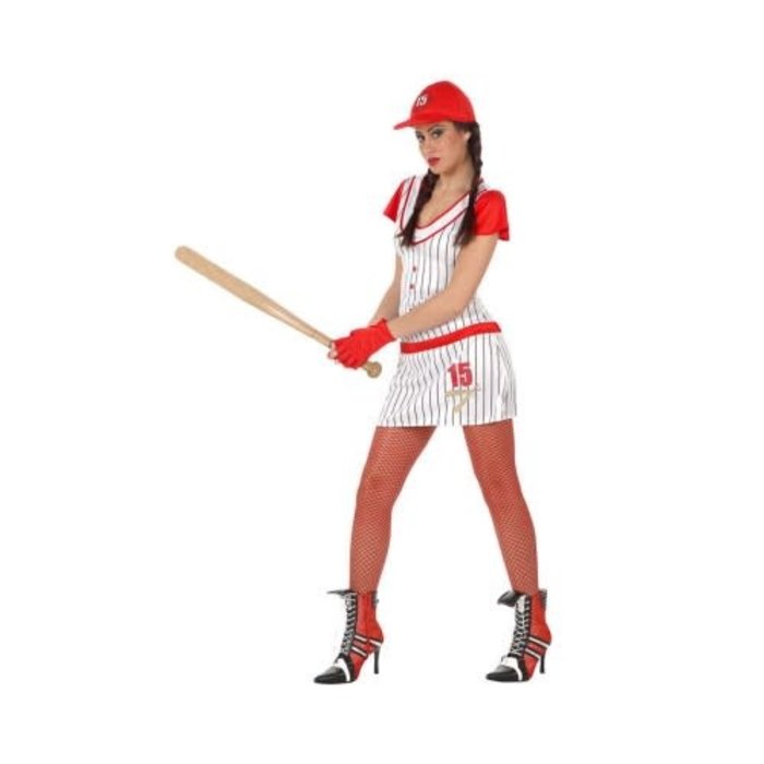 Baseball dame wit/rood