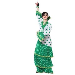 Flamenco danseres groen/wit