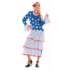 Flamenco danseres blauw/wit