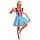 Dirndl kort rood/blauw/wit