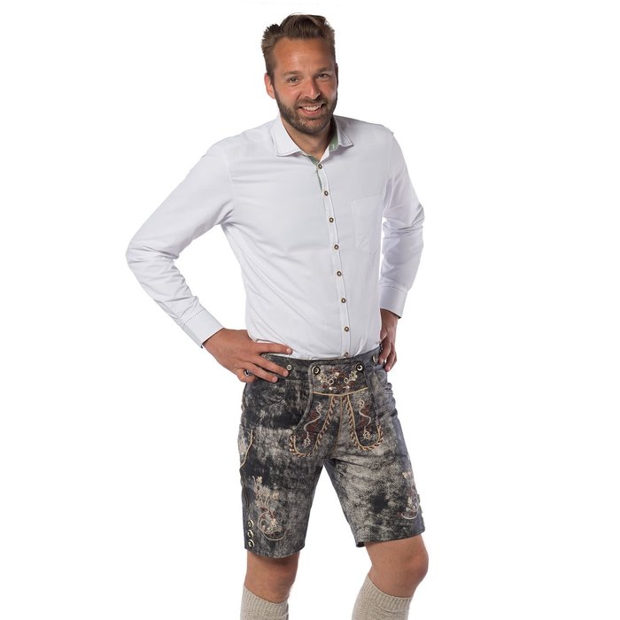 Tannhäuser Lederhose Anaconda kort Shade black