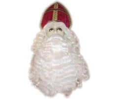 Koning Lear Hinder Tragisch Sinterklaas baard+vaste snor+pruik+wenkbrauw professineel - Vekemans  Feestwinkel