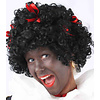 Pruik Dames Piet+rode strikjes