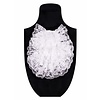 Jabot met kant luxe met drukknopen wit 19 x 20cm