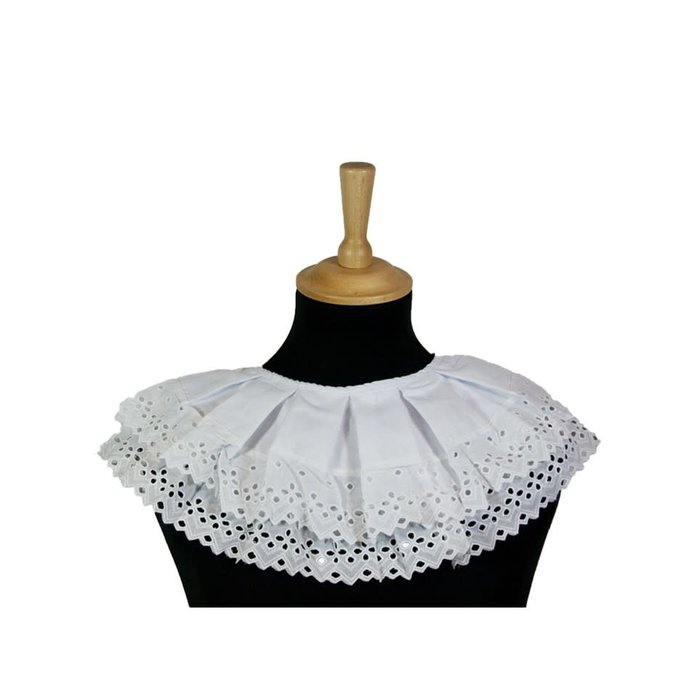 kraag 'Piet' geborduurd 2 lagen wit