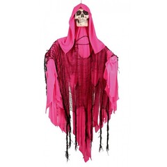 Deco 'skelet Skull roze' shaking, 110cm