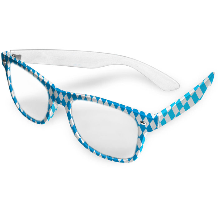 Bril blues brothers 'Oktoberfest' blauw/wit geruit