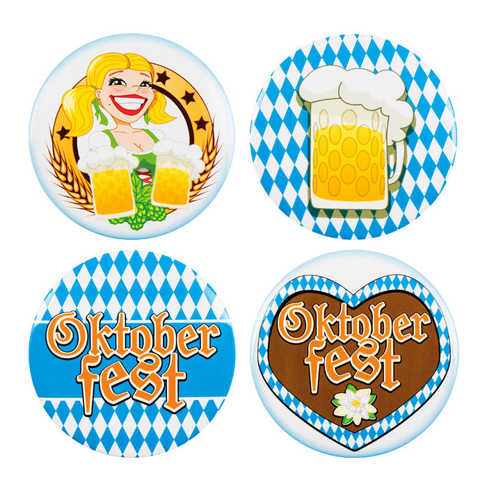 Buttons 'Oktoberfest' per 4 ass op kaart