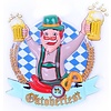 Deco (Oktoberfest) man met bierpullen 44x44cm