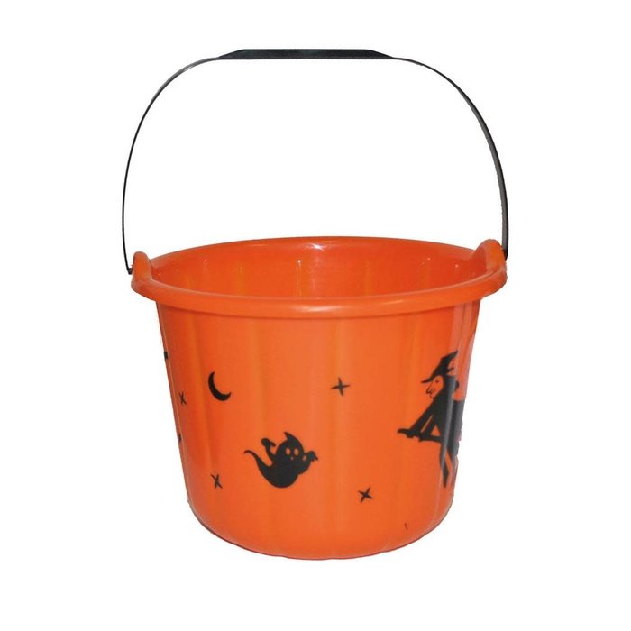 Halloween pompoen snoep  emmer zwart (prijs per stuk)