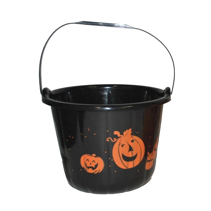 Halloween pompoen snoep  emmer zwart (prijs per stuk)
