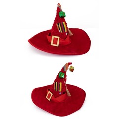 Heksenhoed rood + decoratie