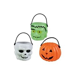 Zakje met 6 halloween emmertjes 6cm