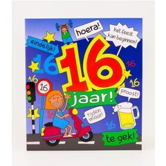 Paper Dreams Wenskaart cartoon 16 jaar