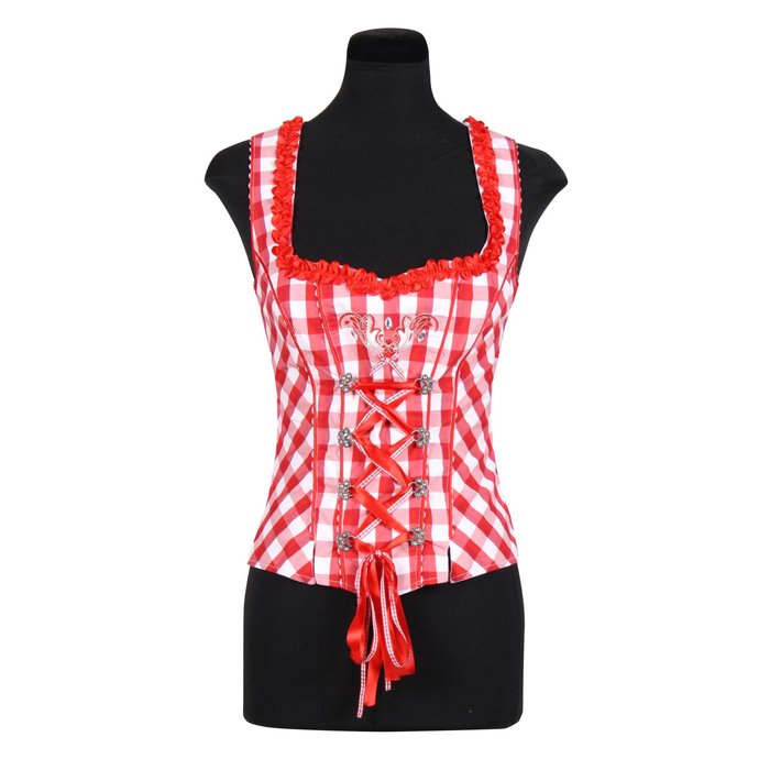 Bustier Helena rood-wit