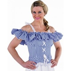 Tiroler bloes Carmen blauw wit