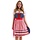 Dirndl blauw/wit gestipt met schort en bloes