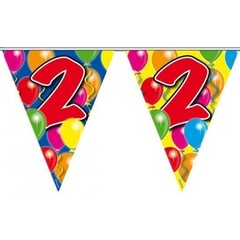 Vlaggenlijn ballons 2 jaar 10mtr
