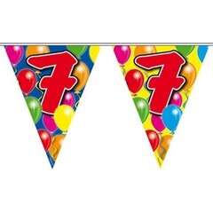 Vlaggenlijn ballons 7 jaar 10mtr
