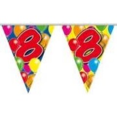 Vlaggenlijn ballons 8 jaar 10mtr