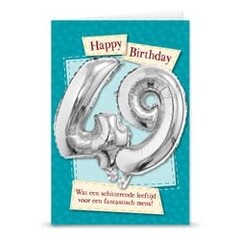 Verjaardagskaart + ballon '49 jaar'