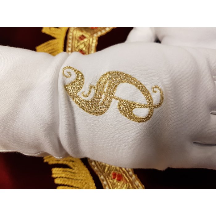 Feestshop.be Sint handschoenen gouddraad S-borduring