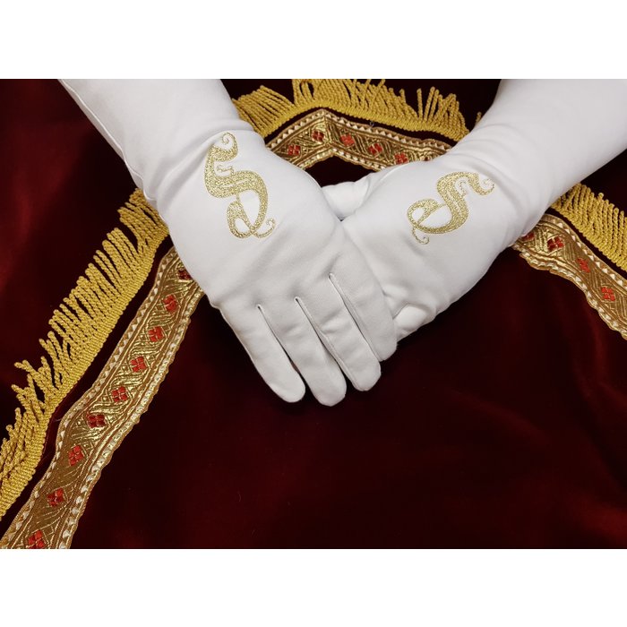 Feestshop.be Sint handschoenen gouddraad S-borduring