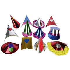 Feesthoed klein metal 72 stuks