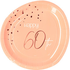 Borden Elegant Lush Blush 60 jaar 23cm per 8st