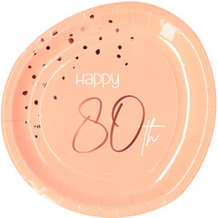 Borden Elegant Lush Blush 80 jaar 23cm per 8st