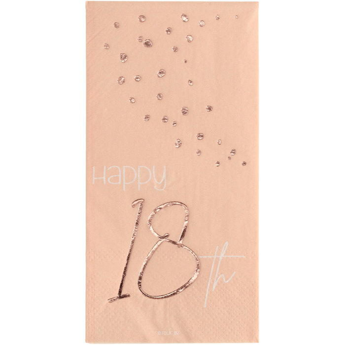 Servetten Elegant Lush Blush 18 jaar 33x33cm per 10st