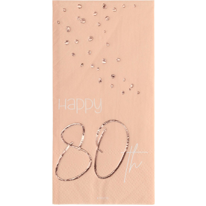 Servetten Elegant Lush Blush 80 jaar 33x33cm per 10st