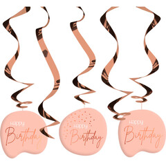 Draaiguirlande Elegant Lush Blush Happy Birthday per 5