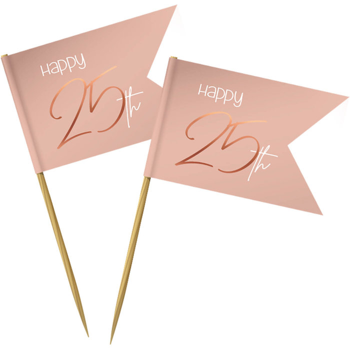 Cocktail Prikkers Elegant Lush Blush 25 jaar per 36st
