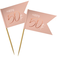 Cocktail Prikkers Elegant Lush Blush 50 jaar per 36st