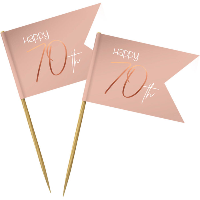 Cocktail Prikkers Elegant Lush Blush 70 jaar per 36st