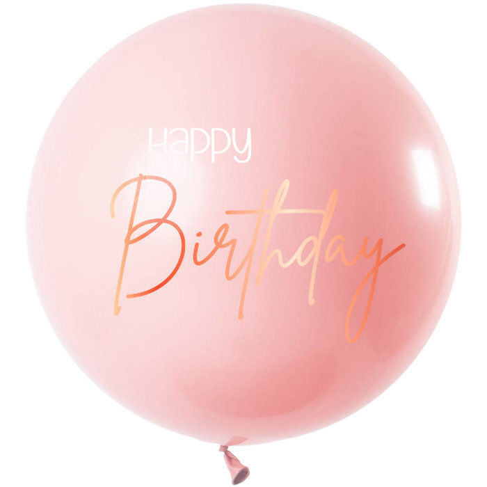 Ballon Elegant Lush Blush Happy Birthday 80cm