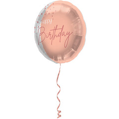 Folie ballon transparant/Elegant Lush Blush Happy Birthday 18inch/45cm