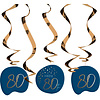 Draaiguirlande Elegant True Blue 80 jaar, 5st